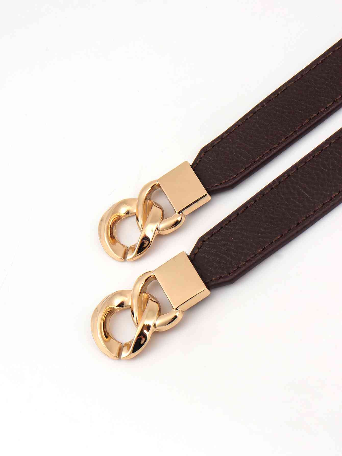 ElegantStyle Zinc Alloy Buckle Elastic PU Belt – Versatile and Stylish Accessory See size chart under “more details” The Fashion Celestial