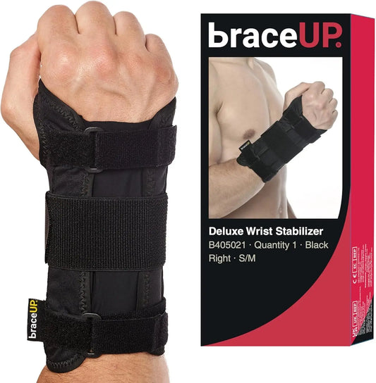 Carpal Tunnel Wrist Brace - Metal Wrist Splint for Hand and Wrist Support, Tendonitis Arthritis Pain Relief