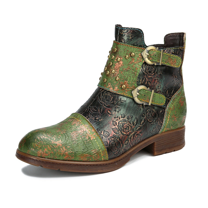Retro Womens Rivet Belt Buckle Fashion Boots See size chart under “more details” The Fashion Celestial