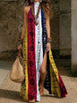 Women's Printed Halterneck Split Maxi Dress – Loose Fit Sleeveless FitiqueFit