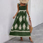 Women’s Wide-Strap Printed Maxi Dress FitiqueFit