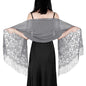 Women's Casual Shawl Wrap - Solid Color, Lightweight Polyester Knit - Going Out Essentials | Fringe Trim | Floral Lace Details NovaCart