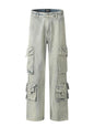 Men's Washed Multi-Pocket Straight Cargo Jeans New Era Fashion LLc