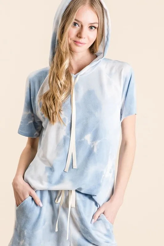 BiBi Tie Dye French Terry Hoodie Top and Bottom Set West2East Surf