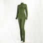 Autumn And Winter Solid Color Tight Long Sleeve Fleece-lined Yoga Jumpsuit Grayceful LLC
