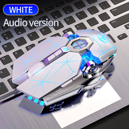 Silvery Carved Wired Mouse for E-Sports Gaming, Silent and Sound Chicken-Eating Mouse Macro for Desktops and Laptops NovaCart