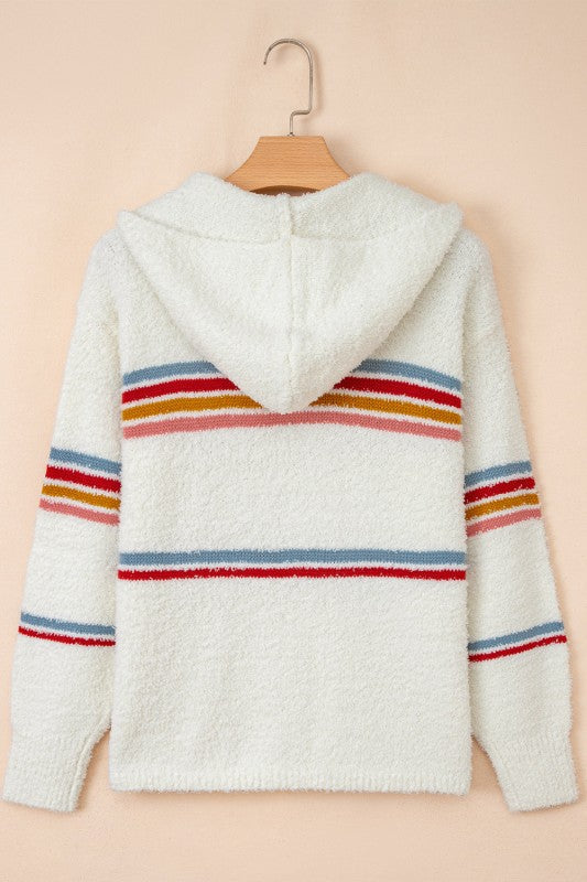 Stripe Colorblock Long Sleeve Hooded Sweater Shop Style & More | Fresh Looks, Everyday Deals & Free Shipping