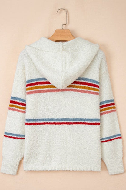 Stripe Colorblock Long Sleeve Hooded Sweater Shop Style & More | Fresh Looks, Everyday Deals & Free Shipping