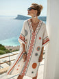 Women's Printed Loose A-Line Beach Midi Dress – Vacation Resort FitiqueFit