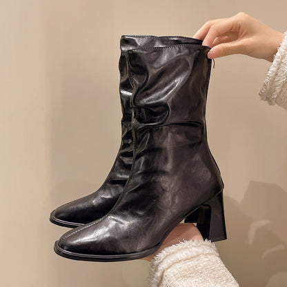 Large Size Women’s High Heel Plus-Width Ankle Boots – Autumn/Winter FitiqueFit