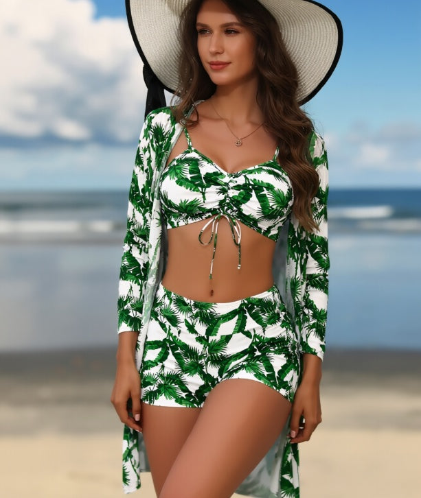 Women's 3-Piece Long Sleeve Swimsuit Set FitiqueFit