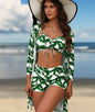 Women's 3-Piece Long Sleeve Swimsuit Set FitiqueFit