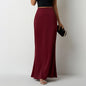 Women's Elegant Satin High Waist Flared Midi Skirt Cocktail Party Wedding Long Skirt Grayceful LLC