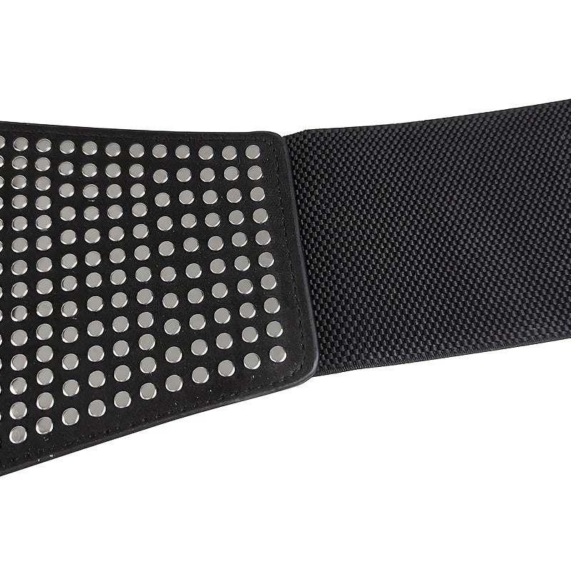 Wide Elastic Studded Belt Female Waist Gothic Plus Size Stretch Girdle Ladies Long Belts For Women Corset Waistband NovaCart