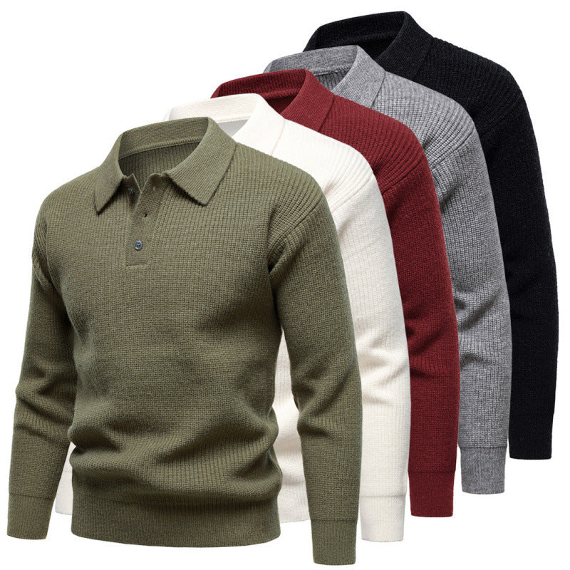 Men's British Fashion Polo Collar Sweater Grayceful LLC