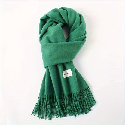 Solid Color Tassel Scarf, Hand Wash Only, Elegant Fringe Shawl for Women, Fashion Accessory NovaCart
