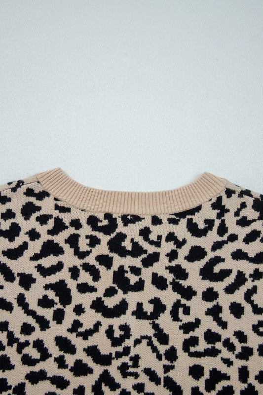 Leopard Drop Shoulder Chunky Cardigan Sweater Shop Style & More | Fresh Looks, Everyday Deals & Free Shipping