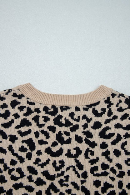 Leopard Drop Shoulder Chunky Cardigan Sweater Shop Style & More | Fresh Looks, Everyday Deals & Free Shipping