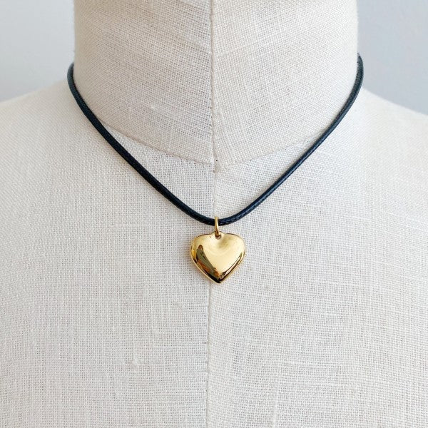 Black Cord Heart Drop Necklace Shop Style & More | Fresh Looks, Everyday Deals & Free Shipping