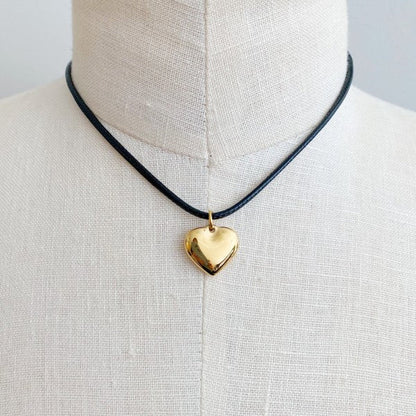 Black Cord Heart Drop Necklace Shop Style & More | Fresh Looks, Everyday Deals & Free Shipping