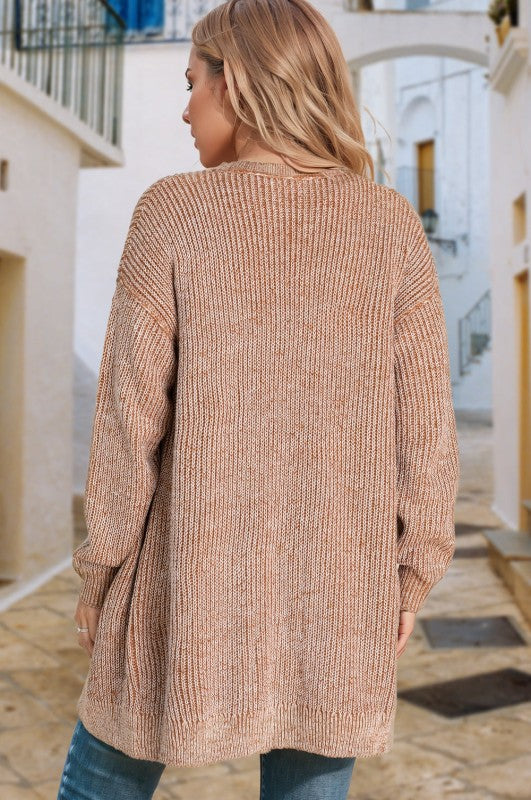 Solid Knit Open-Front Pocketed Cardigan Shop Style & More | Fresh Looks, Everyday Deals & Free Shipping