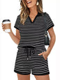 Striped Short Sleeve Polo and Shorts Set New Era Fashion LLc