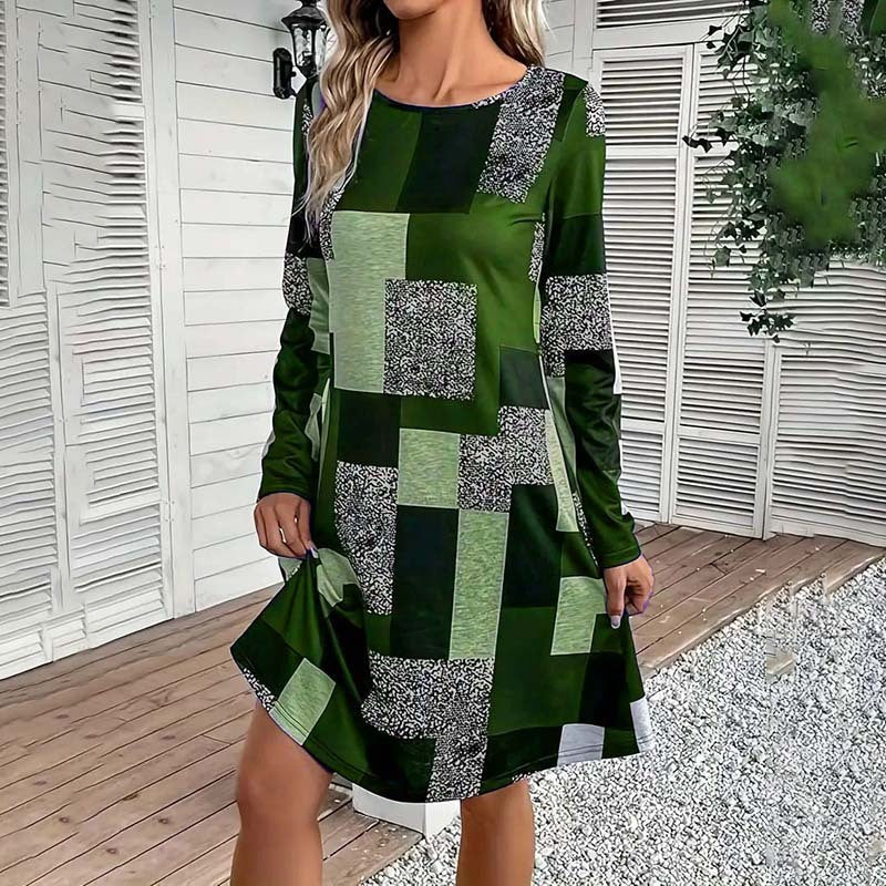 Women's Round Neck Long Sleeve Dress FitiqueFit