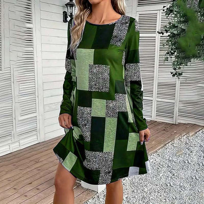Women's Round Neck Long Sleeve Dress FitiqueFit