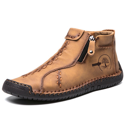 Men's Handmade PU Boots with Zipper, Casual NovaCart