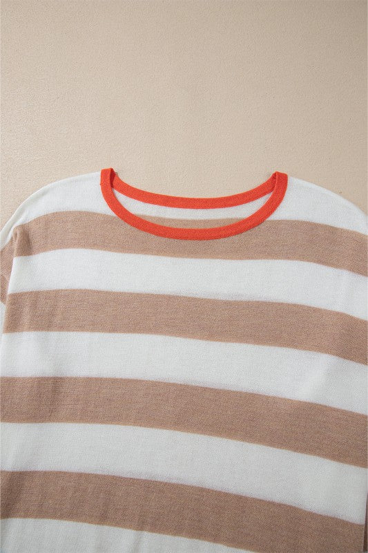 Stripe Colorblock Crewneck Drop Shoulder Sweater Shop Style & More | Fresh Looks, Everyday Deals & Free Shipping