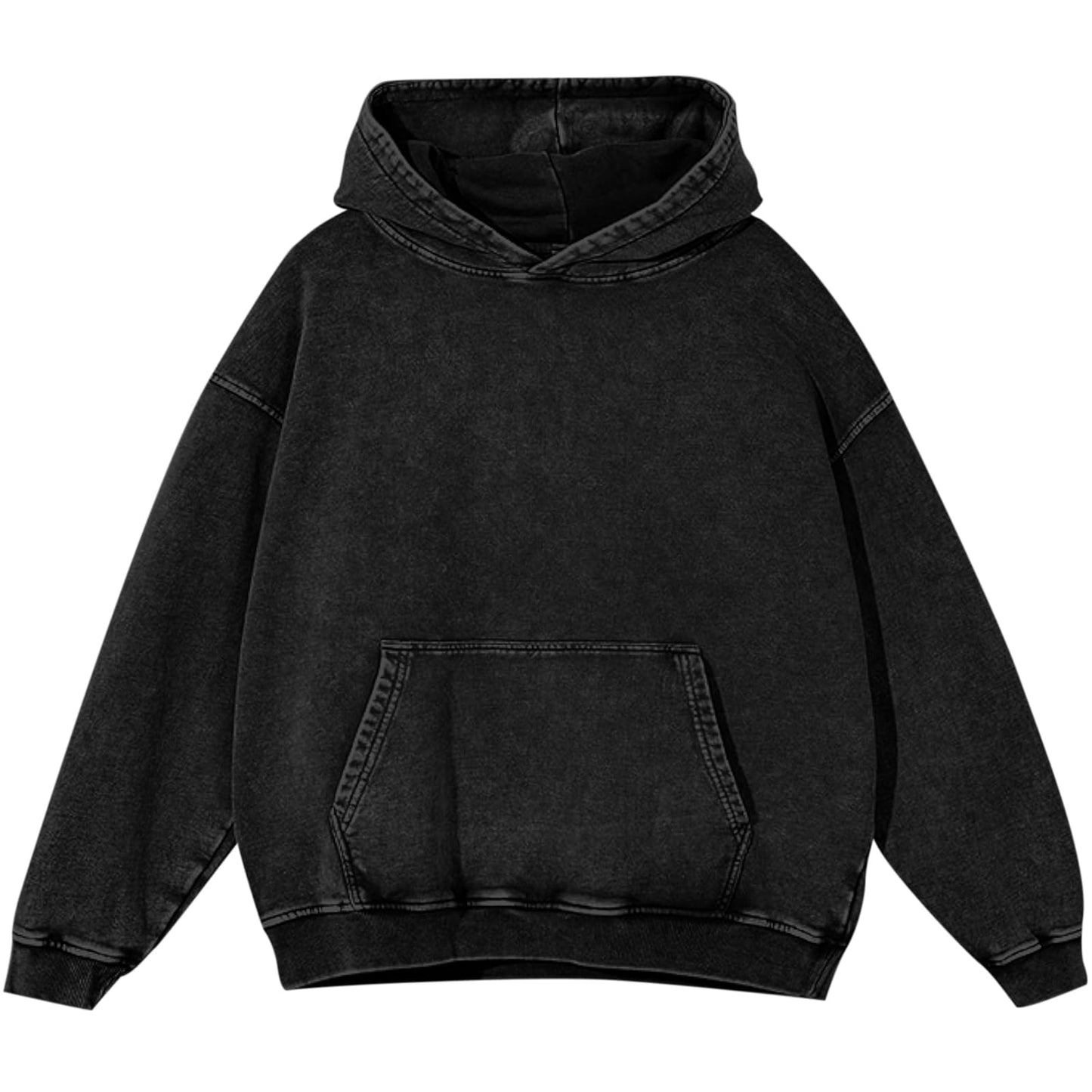 BINTEHGS Mens Oversized Hoodie Vintage Acid Wash Hoodie Baggy Cotton Hooded Sweatshirts Unisex Distressed Pullover Streetwear(BlackS) New Era Fashion LLc