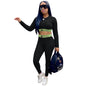 Women's Sports Two-Piece Set with Letter Print
