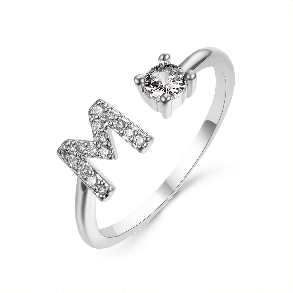Popular Fashion Silvery AZ Letter Ring Initials Wedding Love Couple Rings Bridesmaid Gift NovaCart