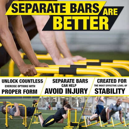 Equalizer Total Body Strengthener – Portable Dip Station for Full Bodyweight Training – Includes Hip Resistance Band & Online Coaching – Available in Standard & XL Sizes