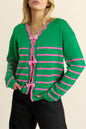 Stripe Cute Bow Detail Sweater Knit Cardigan Shop Style & More | Fresh Looks, Everyday Deals & Free Shipping