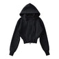 European And American Style Fleece-lined Waist Stand Collar Detachable Hooded Zipper Sweatshirt See size chart under “more details” The Fashion Celestial