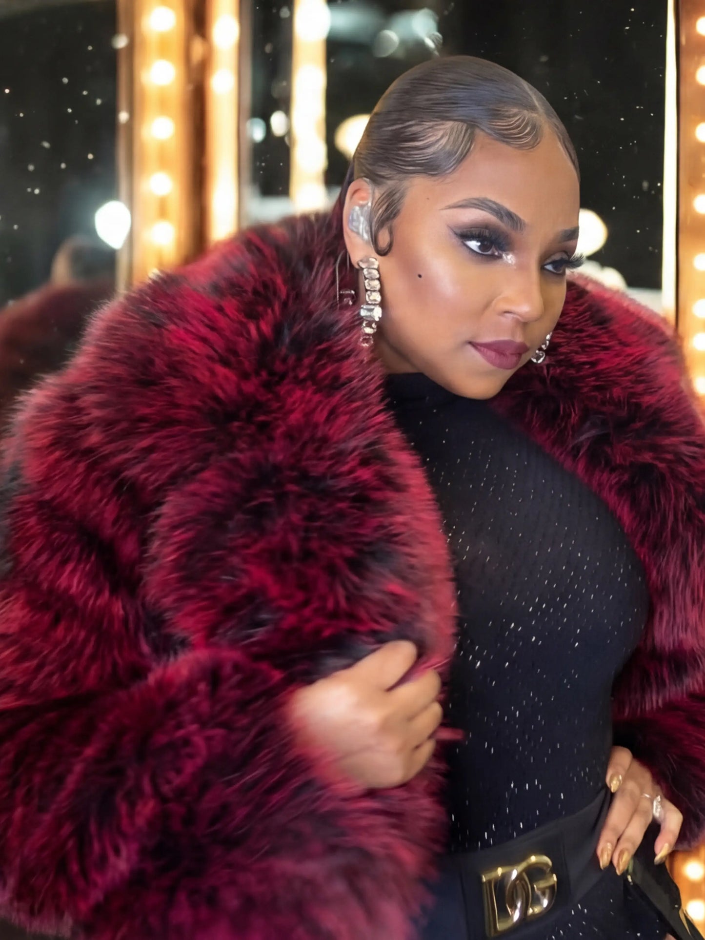Y2K Fur Jacket - Red Delicious Apple Bottom Jeans