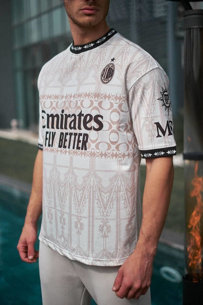 AC Milan Oversized T-shirt with Ribbed Detail Withinblack