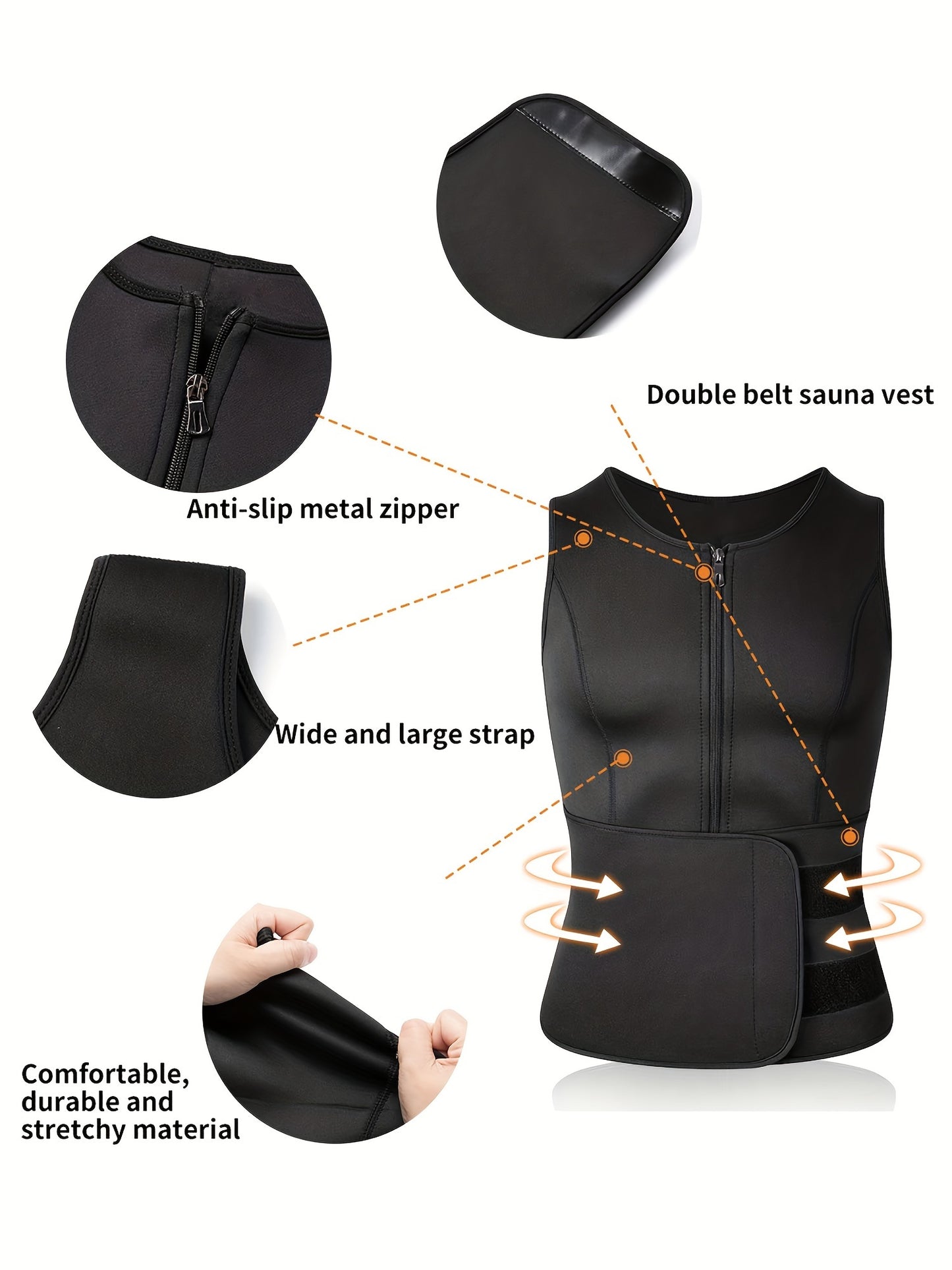 Men's Adjustable Compression Tank Top, Men's Waist Trainers NovaCart