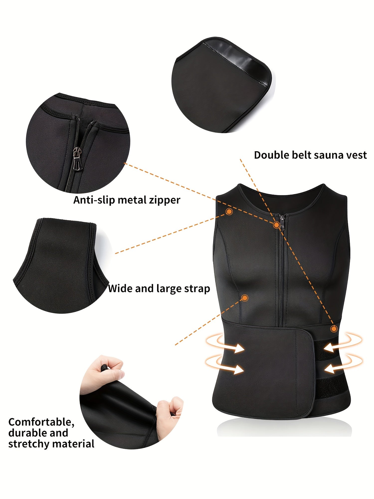 Men's Adjustable Compression Tank Top, Men's Waist Trainers NovaCart