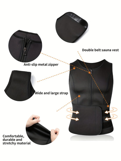 Men's Adjustable Compression Tank Top, Men's Waist Trainers NovaCart