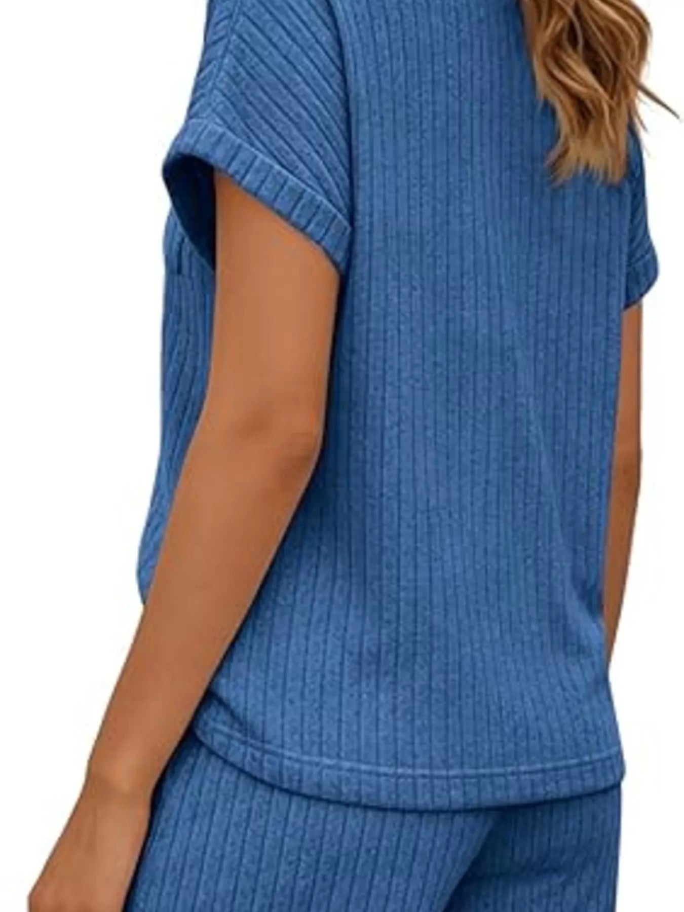 Casual Ribbed Knit Tee and Shorts Set New Era Fashion LLc