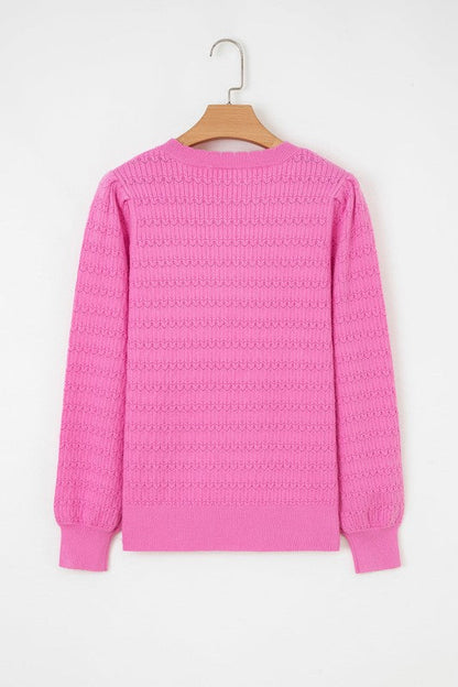 Solid Knit Ribbed Cuff Crewneck Sweater Shop Style & More | Fresh Looks, Everyday Deals & Free Shipping