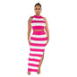 Striped Printed Slit Skirt Two-piece Suit New Era Fashion LLc