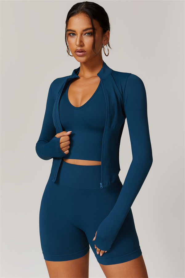 The Delight Jacket Shorts 2-Piece Set Fitglutes Activewear Gymwear Sportswear & Workout Clothes