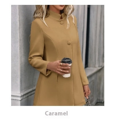 Women’s Elegant Single-Breasted Winter Overcoat FitiqueFit