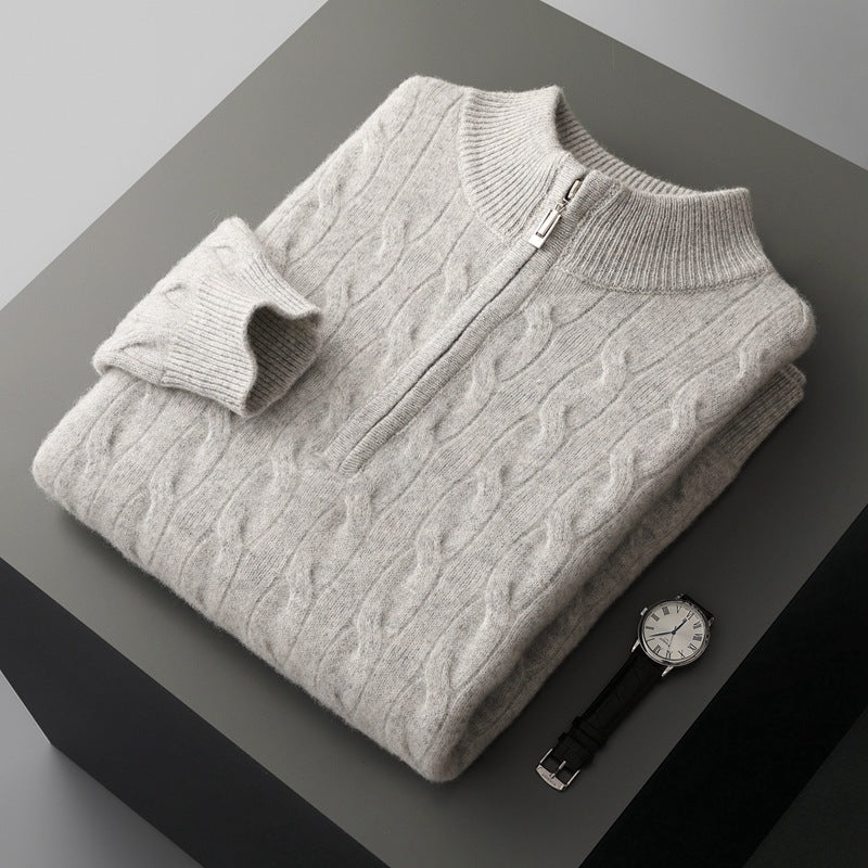 Jacquard Double-strand Thickened Long-sleeved Sweater Grayceful LLC