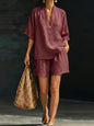 Women's Loose Batwing Sleeve Two-Piece Set – Casual Summer Beach Outfit FitiqueFit