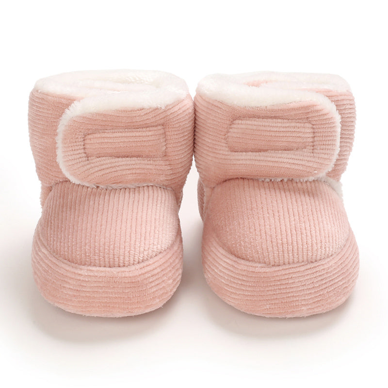 Toddler Baby Girls Booties Plus High Top Slippers Indoor Shoes Crib Shoes First Walker Shoes For Winter NovaCart
