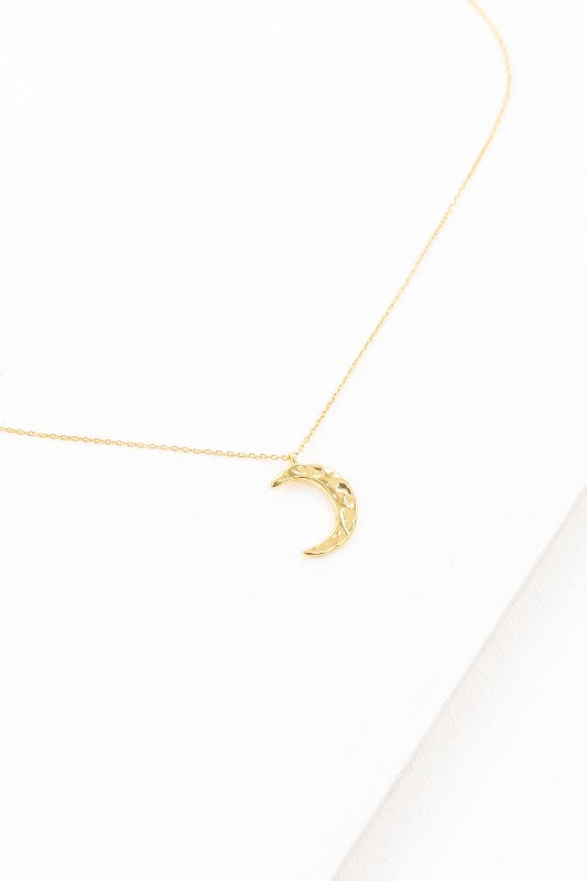 Crescent Moon Hammered Necklace | Gold (14K) Shop Style & More | Fresh Looks, Everyday Deals & Free Shipping